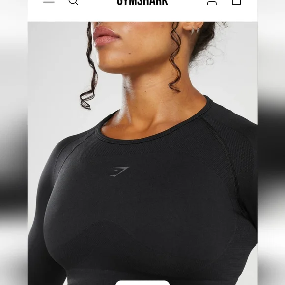 Gymshark Black Flex Long Sleeve Crop Top - Picture 3 of 6